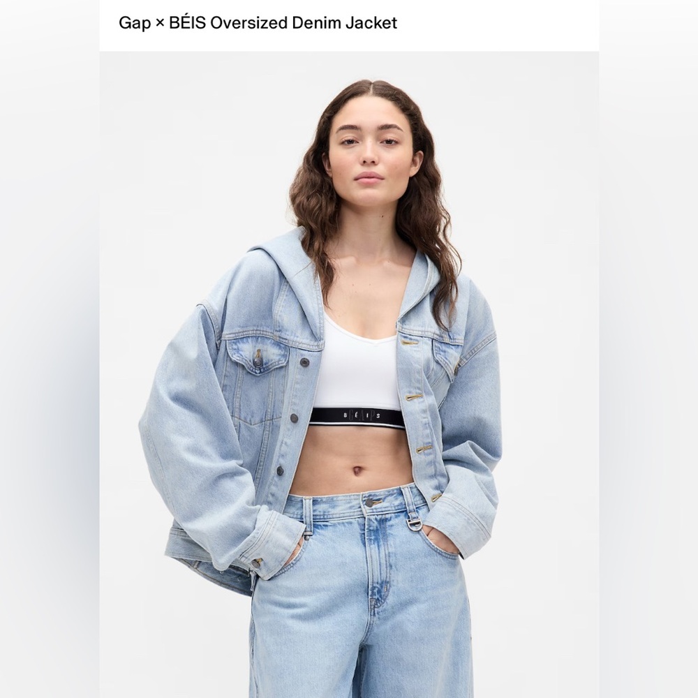 GAP X BEIS Hooded Denim Jacket NWT Size Small